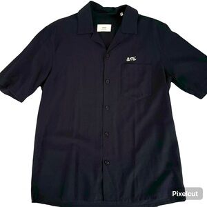SOLD: Ami Paris Short Sleeve Shirt in Navy